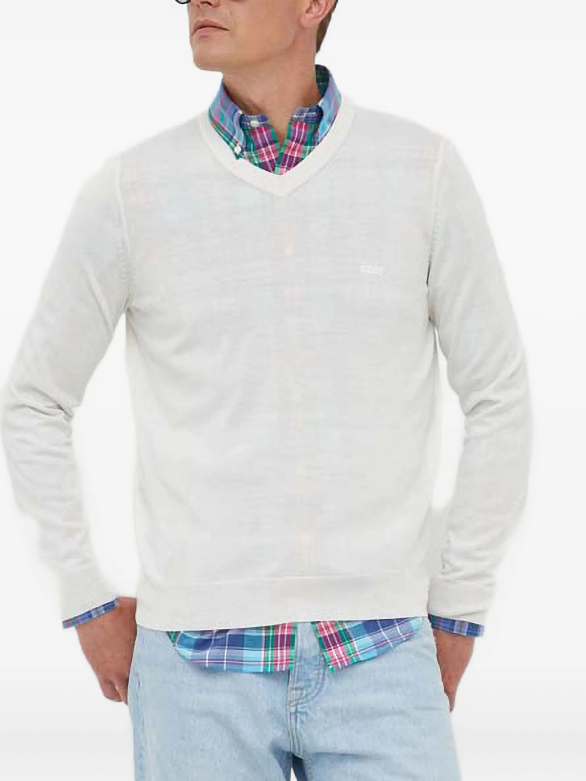 Свитер с вышитым логотипом Boss, белый
Свитер с вышитым логотипом Boss, белый