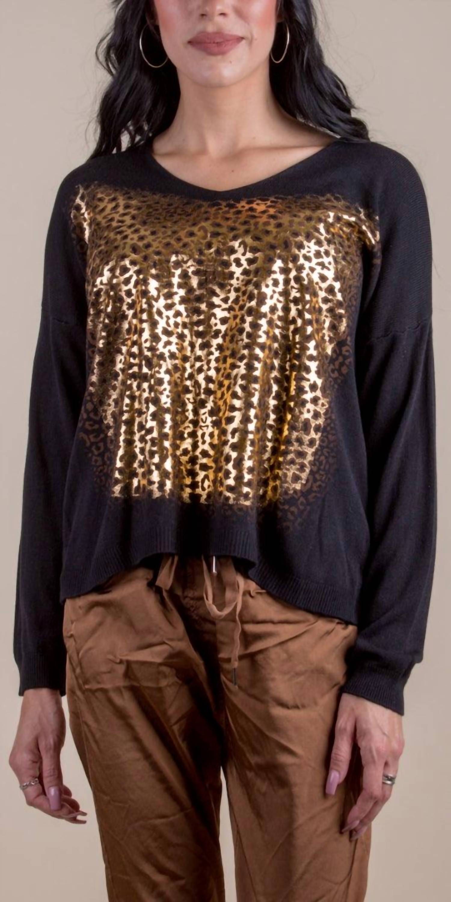 GIGI MODA Свитер Idalia с леопардовым принтом, черный
GIGI MODA Свитер Idalia с леопардовым принтом, черный