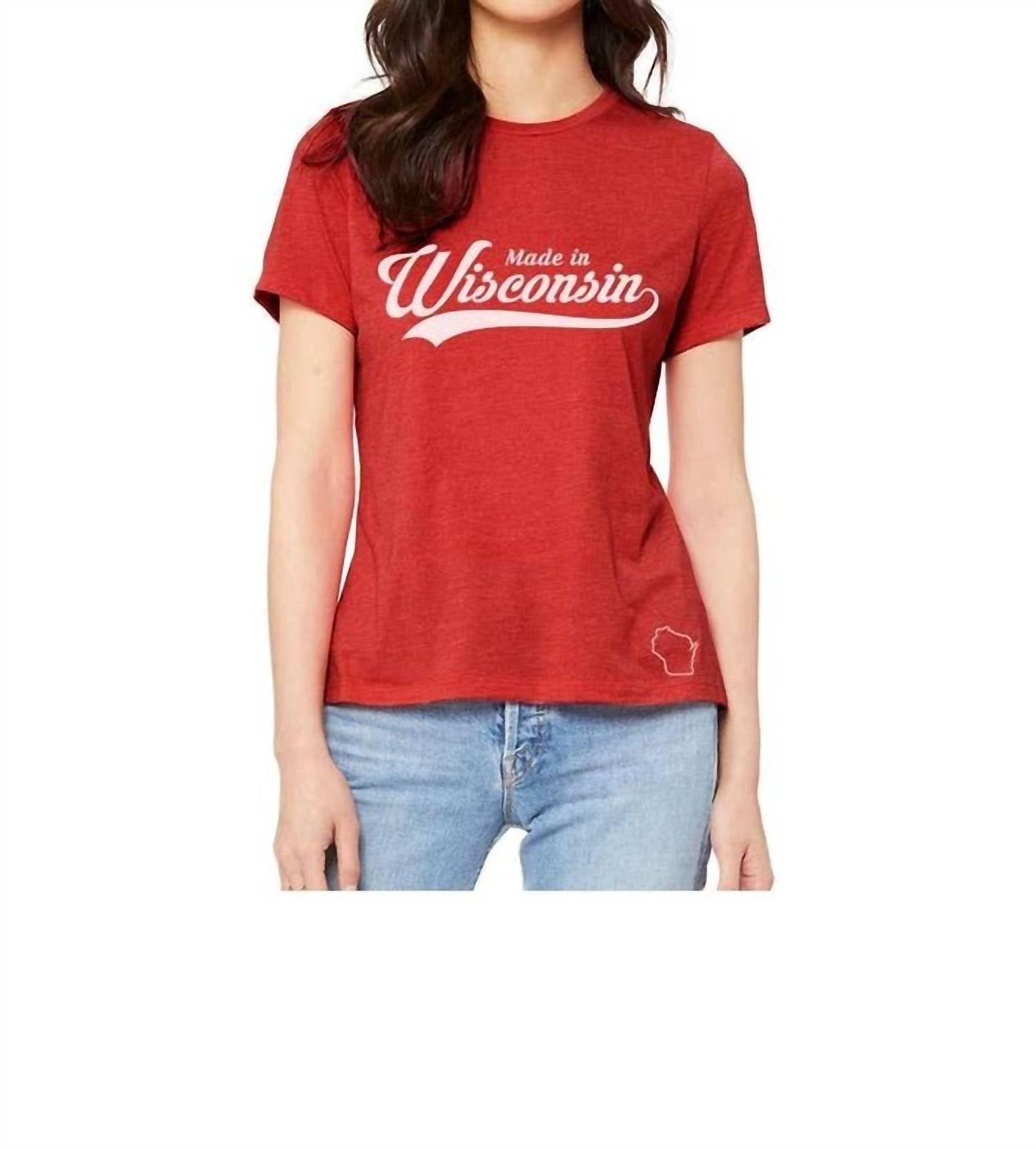 Сделано в Висконсин женская футболка красная Wi-Wear
Сделано в Висконсин женская футболка красная Wi-Wear