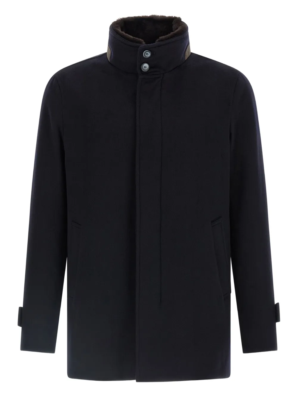Стеганое кашемировое пальто с высоким воротником Herno, синий
Стеганое кашемировое пальто с высоким воротником Herno, синий