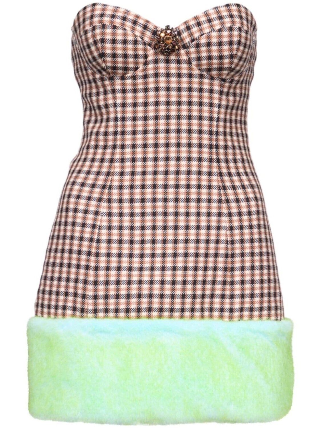 AREA платье мини в клетку, коричневый
AREA платье мини в клетку, коричневый