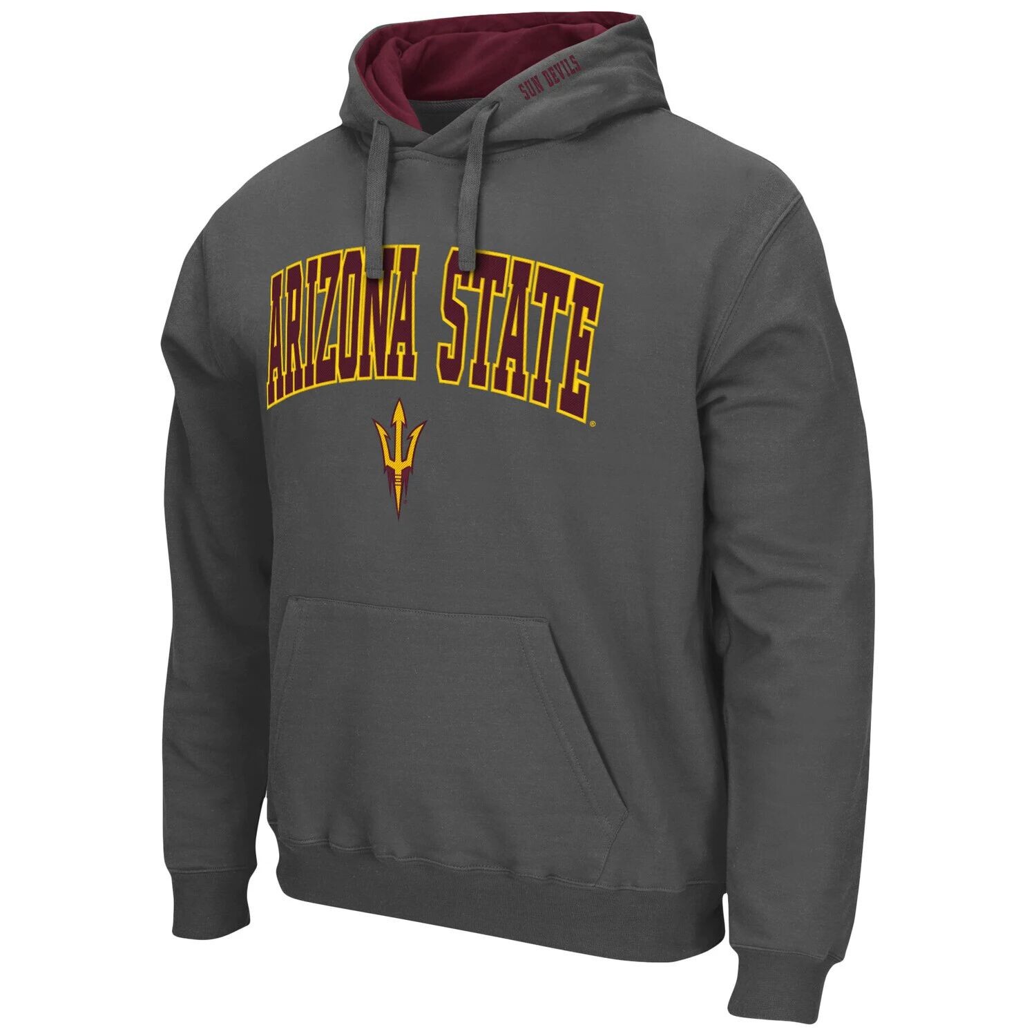 Мужской темно-серый пуловер с капюшоном Arizona State Sun Devils Arch & Logo 3.0 Colosseum
Мужской темно-серый пуловер с капюшоном Arizona State Sun Devils Arch & Logo 3.0 Colosseum