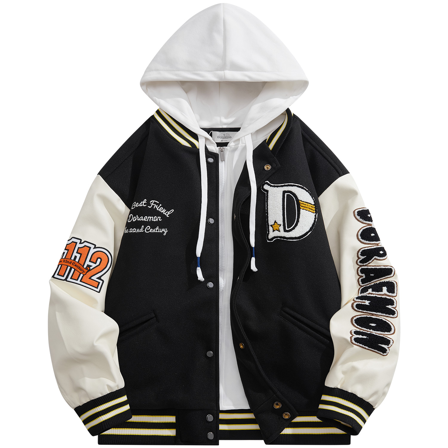 Doraemon Бейсбольная куртка унисекс, Black (Towel Embroidery)
Doraemon Бейсбольная куртка унисекс, Black (Towel Embroidery)