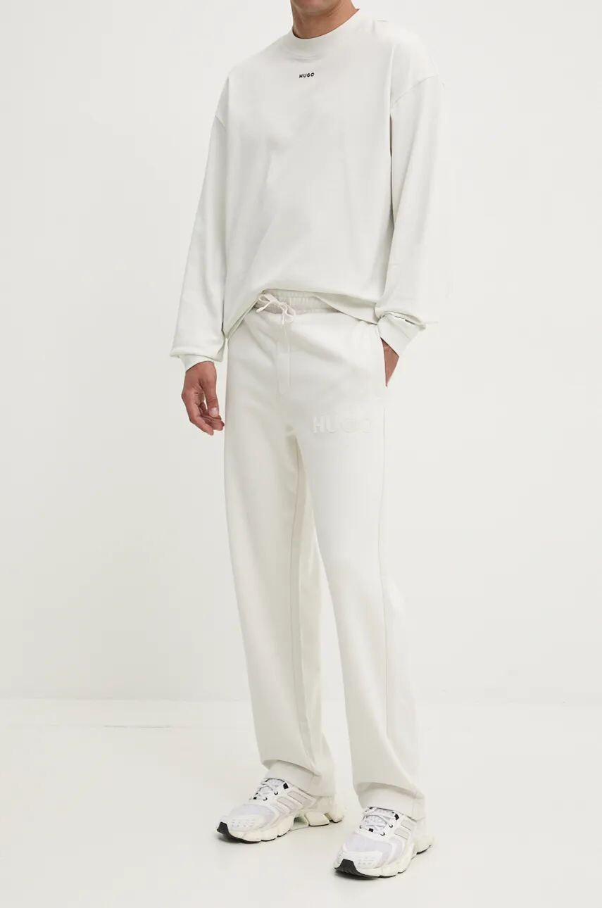 Хлопковые спортивные штаны HUGO, бежевый 
Хлопковые спортивные штаны HUGO, бежевый