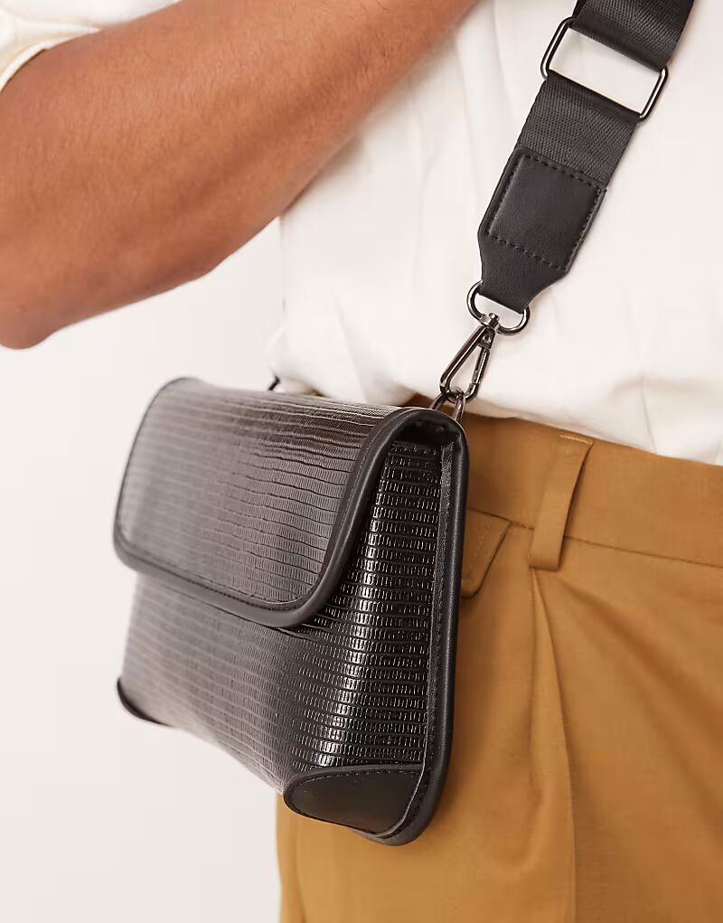 Сумка через плечо из искусственной кожи ящерицы черного цвета Asos Design
Сумка через плечо из искусственной кожи ящерицы черного цвета Asos Design