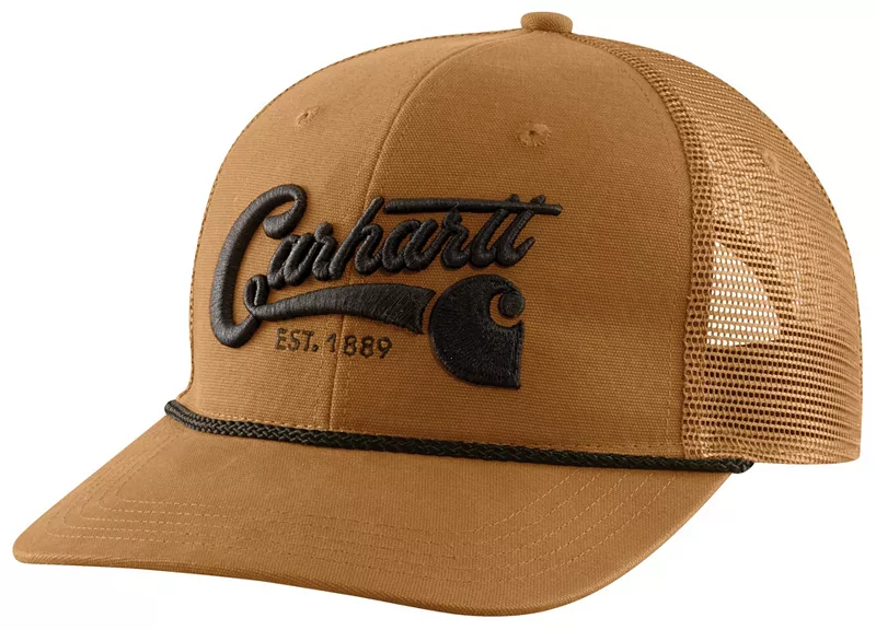 Мужская парусиновая кепка Carhartt с сетчатой спинкой и надписью, цвет Carhartt Brown
Мужская парусиновая кепка Carhartt с сетчатой спинкой и надписью, цвет Carhartt Brown