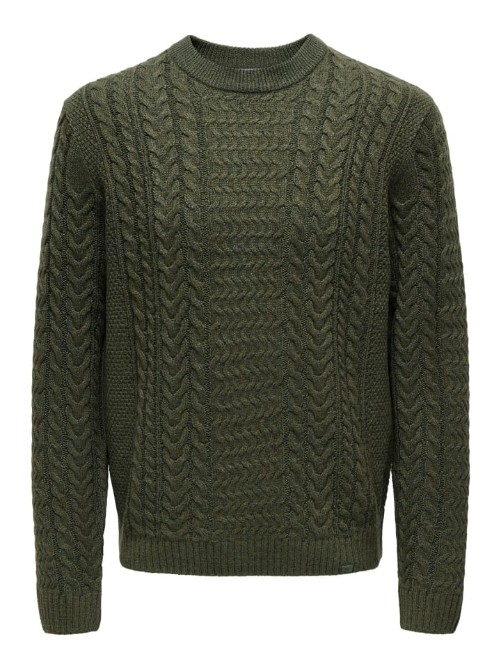 Вязаный свитер цвета Olive Night ONLY & SONS
Вязаный свитер цвета Olive Night ONLY & SONS