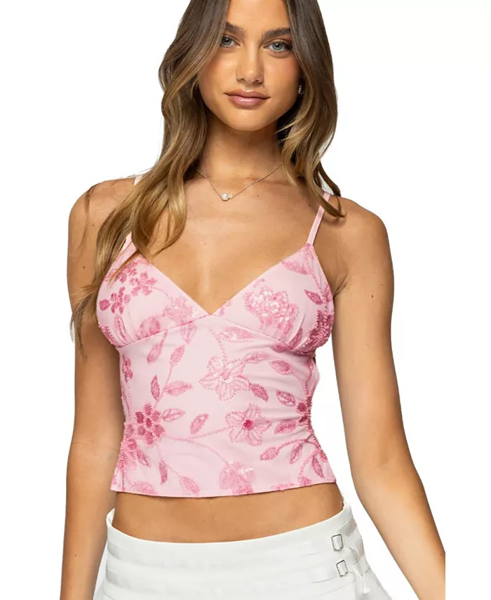 Женский топ Pia с пайетками и цветочным принтом на спине Edikted, розовый
Женский топ Pia с пайетками и цветочным принтом на спине Edikted, розовый