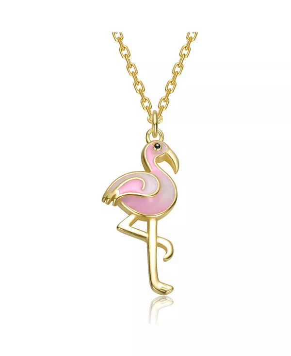 Ожерелье с подвеской в виде фламинго, покрытое 14-каратным золотом и розовой и белой эмалью Gigigirl, pink
Ожерелье с подвеской в виде фламинго, покрытое 14-каратным золотом и розовой и белой эмалью Gigigirl, pink