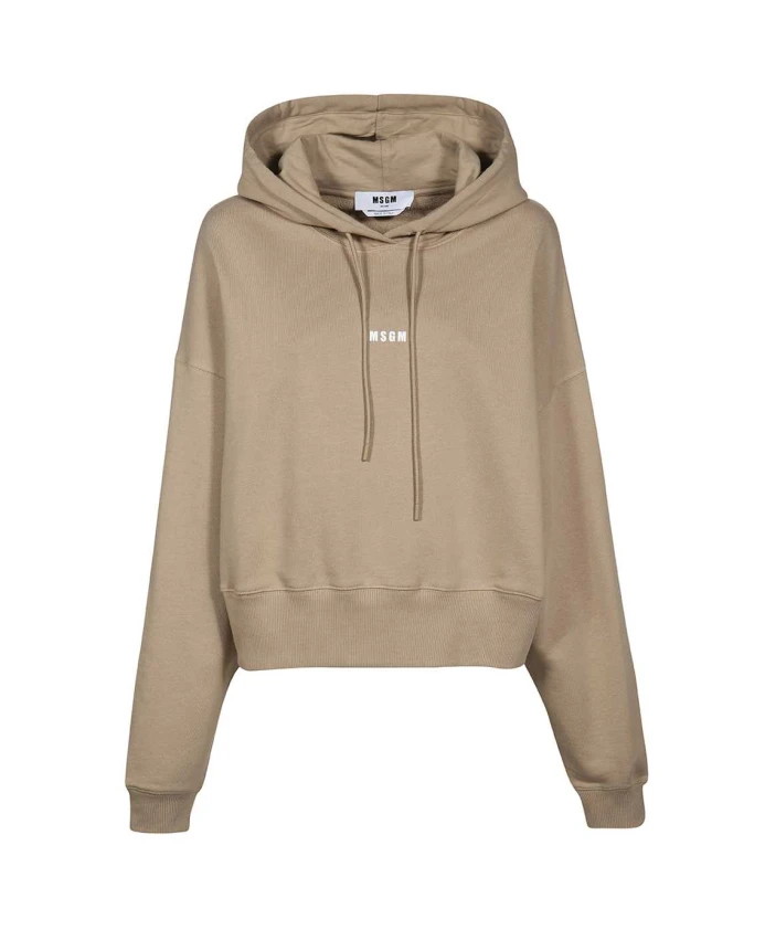 Хлопковая толстовка с капюшоном и логотипом. Msgm, бежевый
Хлопковая толстовка с капюшоном и логотипом. Msgm, бежевый