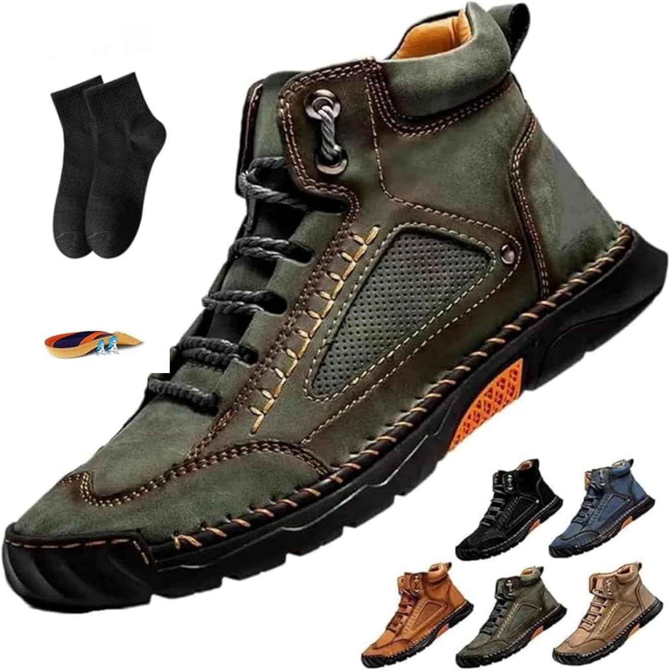 Мужские кожаные ботинки NoworFewer, ортопедическая обувь для мужчин, удобные мужские кожаные ботинки ручной работы - водонепроницаемые, с поддержкой свода стопы, с просторным носком, кожаная обувь для улицы, зеленый
Мужские кожаные ботинки NoworFewer, ортопедическая обувь для мужчин, удобные мужские кожаные ботинки ручной работы - водонепроницаемые, с поддержкой свода стопы, с просторным носком, кожаная обувь для улицы, зеленый