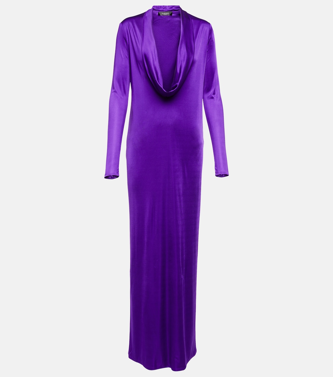 Платье из атласа с драпировкой и воротником-хомутиком Versace, Bright Dark Orchid
Платье из атласа с драпировкой и воротником-хомутиком Versace, Bright Dark Orchid