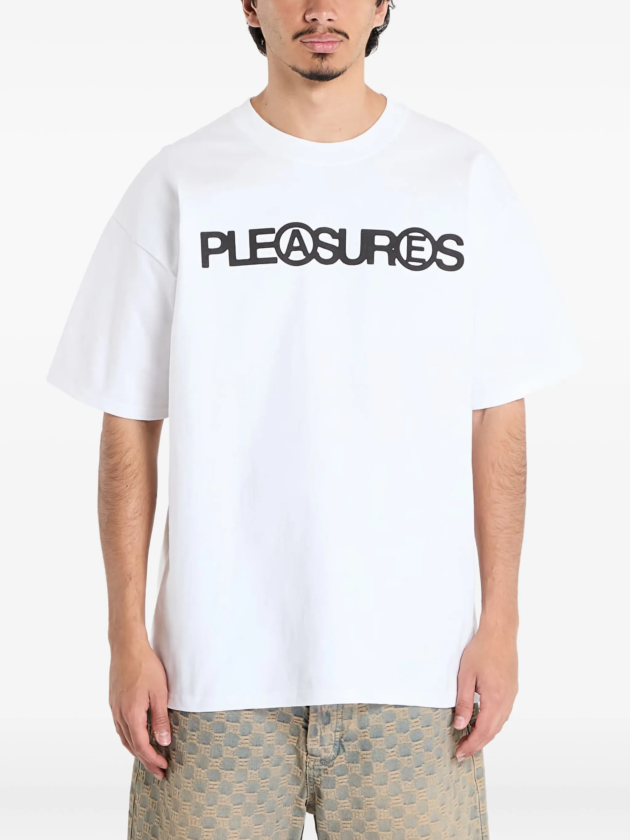 Футболка с логотипом Pleasures, белый
Футболка с логотипом Pleasures, белый