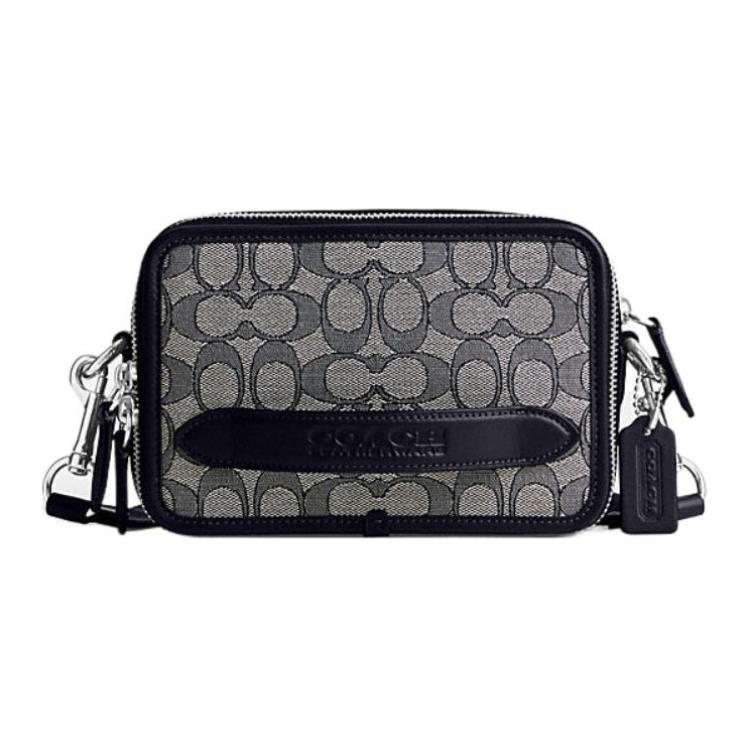 COACH Кожаный плечевой мешок через плечо мужской черно-серый
COACH Кожаный плечевой мешок через плечо мужской черно-серый