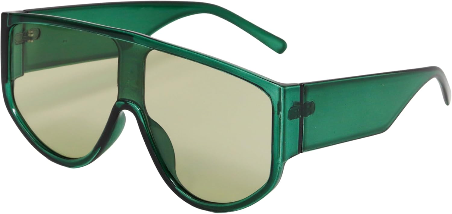 Большие солнцезащитные очки с плоской верхней частью для женщин, винтажный стиль, цельные квадратные солнцезащитные очки-щитки, модные очки-авиаторы RAVI EYEWEAR, Green/Yellow
Большие солнцезащитные очки с плоской верхней частью для женщин, винтажный стиль, цельные квадратные солнцезащитные очки-щитки, модные очки-авиаторы RAVI EYEWEAR, Green/Yellow