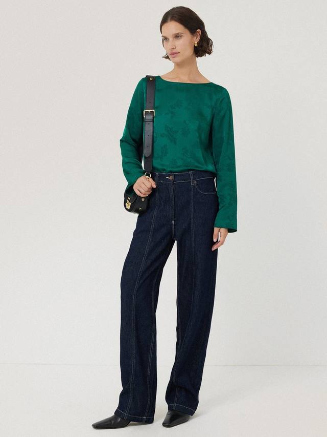 Жаккардовый топ с цветочным вырезом лодочкой Jigsaw, зеленый
Жаккардовый топ с цветочным вырезом лодочкой Jigsaw, зеленый