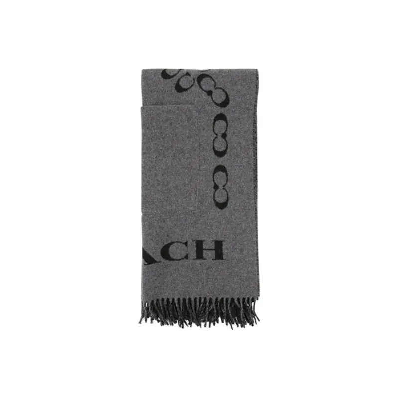 COACH Вязаный шарф унисекс черный, Black 
COACH Вязаный шарф унисекс черный, Black