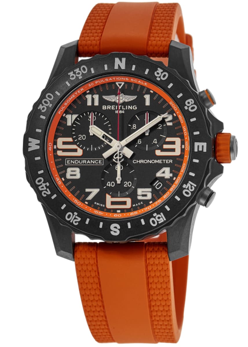 Breitling Endurance Pro 44 кварцевый хронограф черный циферблат оранжевый каучуковый ремешок мужские часы X82310A51B1S2
Breitling Endurance Pro 44 кварцевый хронограф черный циферблат оранжевый каучуковый ремешок мужские часы X82310A51B1S2
