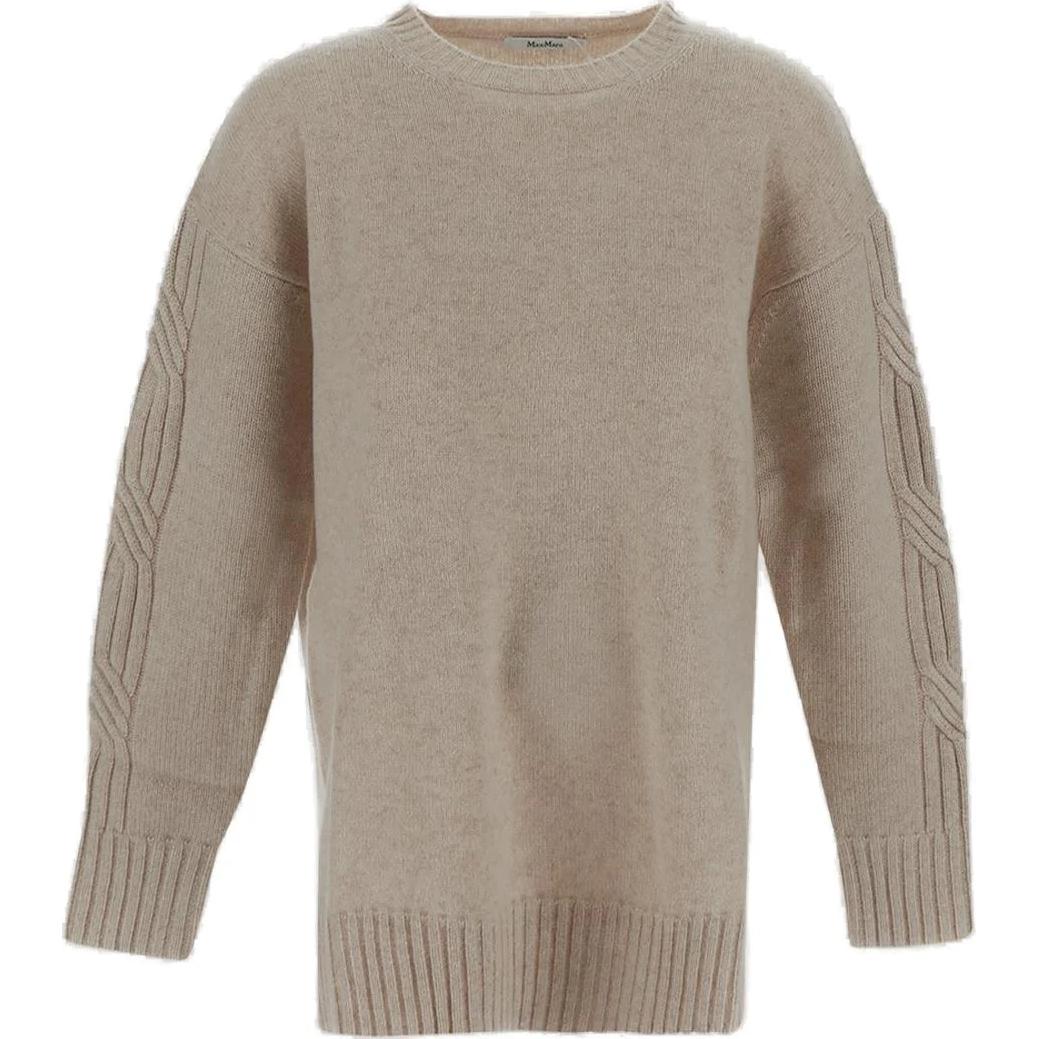 Макс Мара Джемпер с круглым вырезом и прямым подолом MaxMara, Светлый умбр 
Макс Мара Джемпер с круглым вырезом и прямым подолом MaxMara, Светлый умбр
