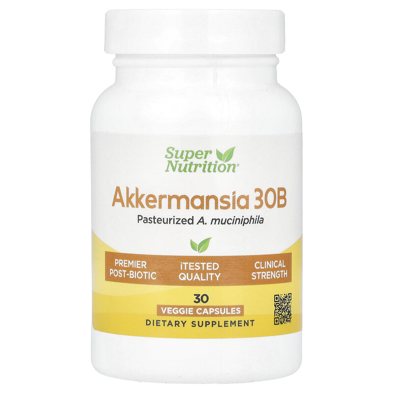 Super Nutrition, аккермансия 30B, 150 мг, 30 растительных капсул
Super Nutrition, аккермансия 30B, 150 мг, 30 растительных капсул