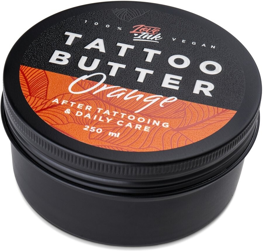 Loveink, Заживляющее масло для больших татуировок, Tattoo Butter Orange, 250 мл
Loveink, Заживляющее масло для больших татуировок, Tattoo Butter Orange, 250 мл