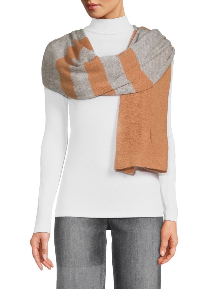 Большой полосатый шарф из кашемирового джерси Portolano, кэмел
Большой полосатый шарф из кашемирового джерси Portolano, кэмел