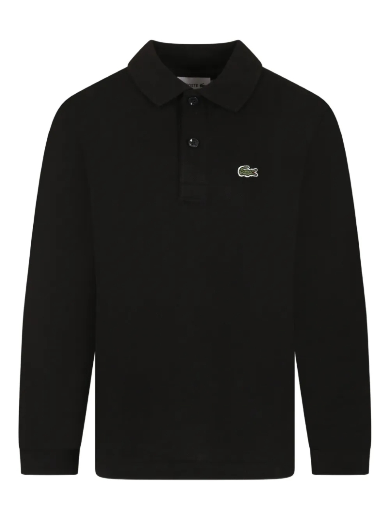 Рубашка поло с вышитым логотипом Lacoste Kids, черный 
Рубашка поло с вышитым логотипом Lacoste Kids, черный