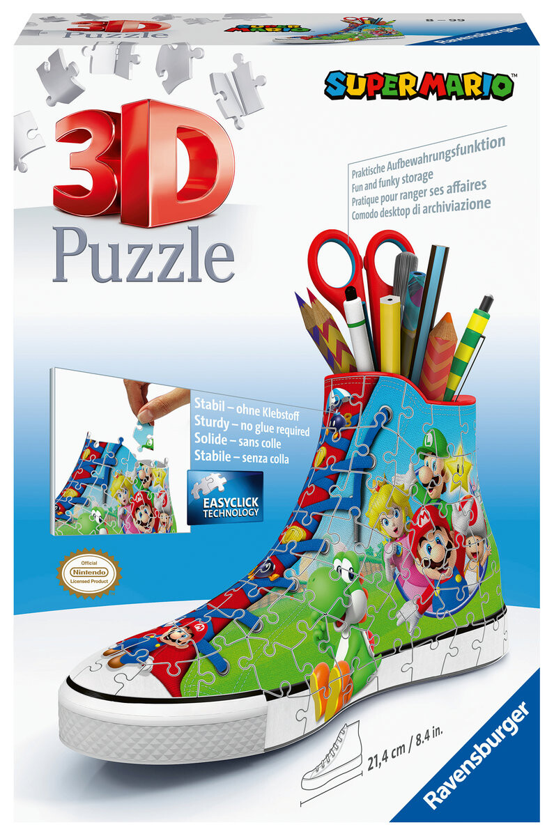 Ravensburger, 3D пазл, Супер Марио, кроссовки, 108 шт.
Ravensburger, 3D пазл, Супер Марио, кроссовки, 108 шт.