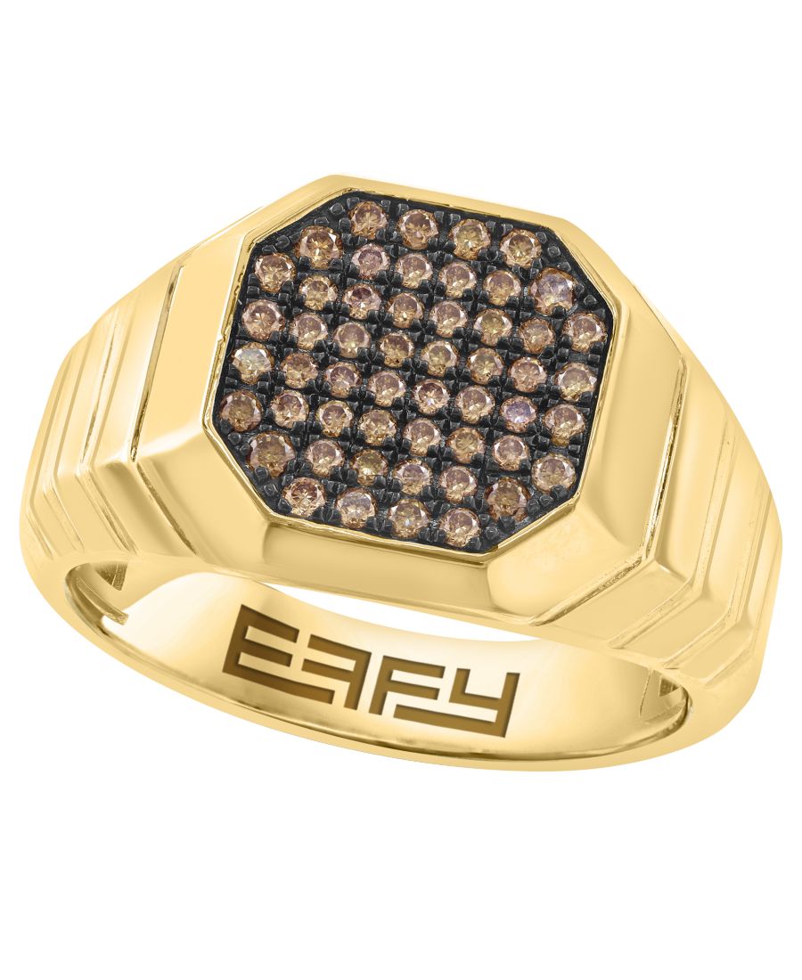 Мужское кольцо с коричневым бриллиантом (0,5 карата) в оправе из 14-каратного золота поверх серебра EFFY Collection, Gold Over Silver
Мужское кольцо с коричневым бриллиантом (0,5 карата) в оправе из 14-каратного золота поверх серебра EFFY Collection, Gold Over Silver