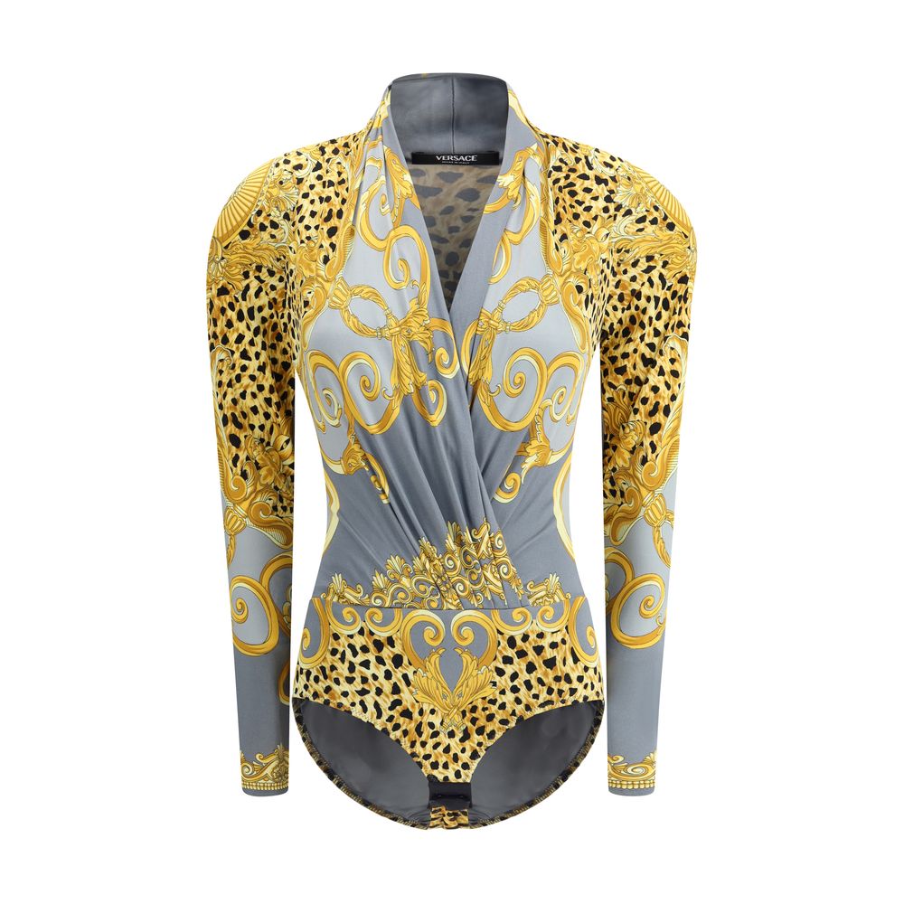 Versace Leopard драпированный женский боди 
Versace Leopard драпированный женский боди