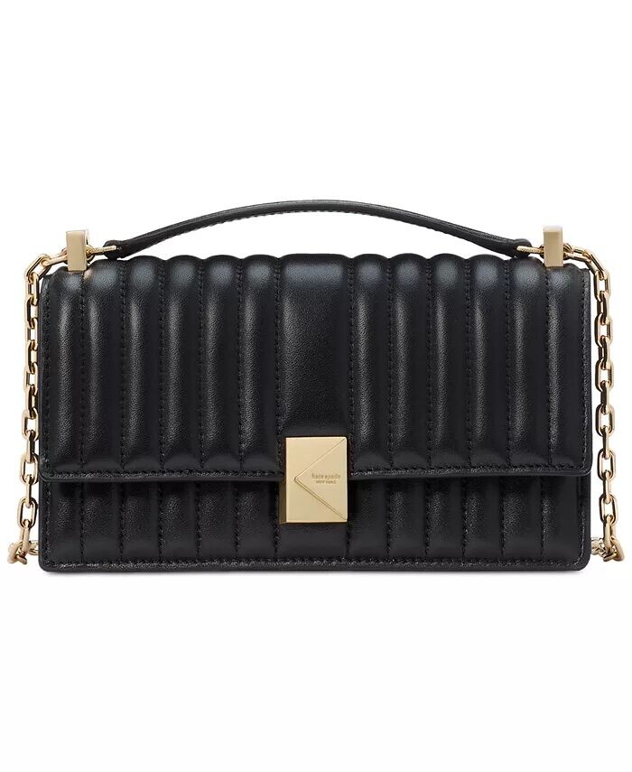 Стеганая кожаная мини-сумка через плечо с клапаном и цепочкой в стиле деко Kate Spade New York, черный
Стеганая кожаная мини-сумка через плечо с клапаном и цепочкой в стиле деко Kate Spade New York, черный