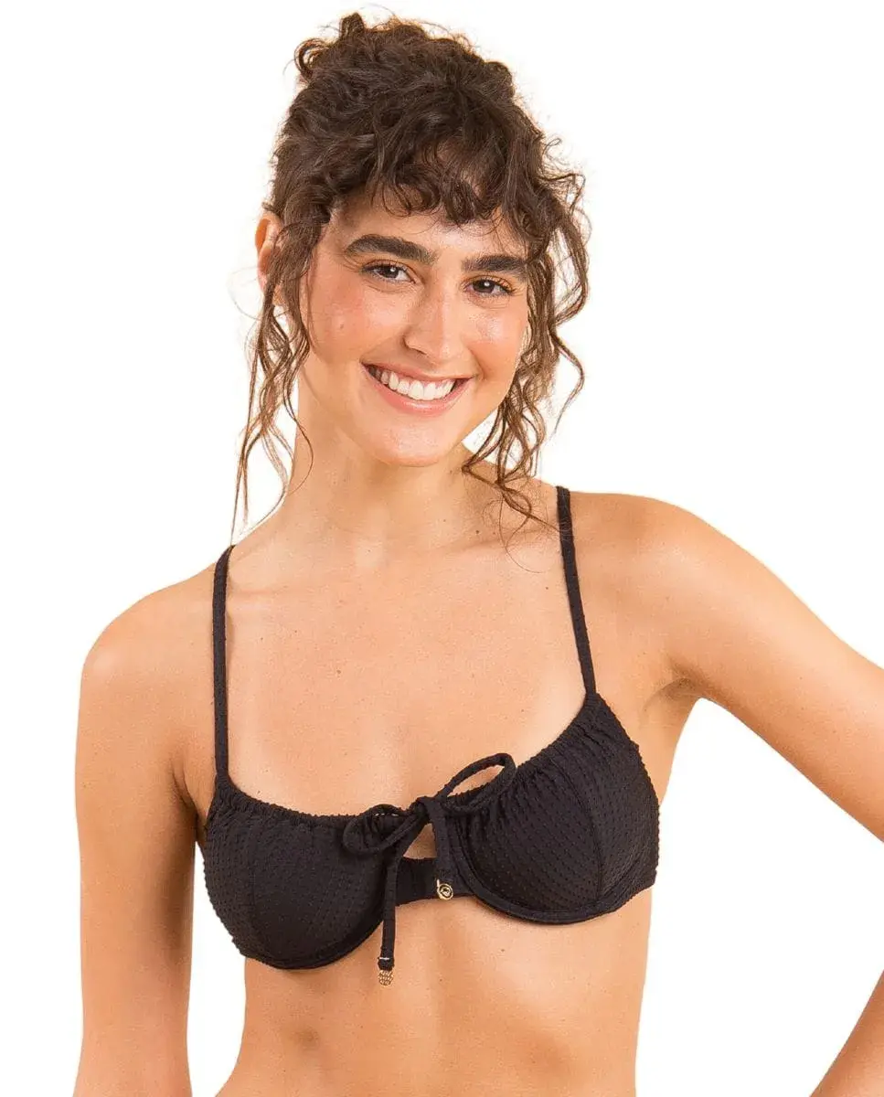 Однотонный лиф бикини-балконет с подкладкой Río de Sol, черный
Однотонный лиф бикини-балконет с подкладкой Río de Sol, черный