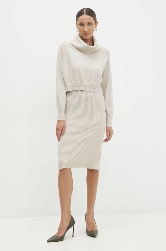 Платье и свитер Answear Lab, бежевый
Платье и свитер Answear Lab, бежевый