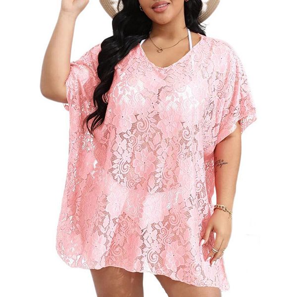 Пляжное платье-парео для женщин plus size с V-образным вырезом, кружевом и разрезом Yesfashion, Pink
Пляжное платье-парео для женщин plus size с V-образным вырезом, кружевом и разрезом Yesfashion, Pink