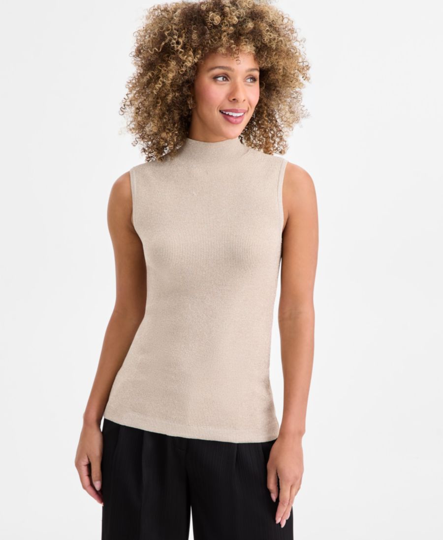 Женский металлизированный свитер без рукавов с высоким воротником Tahari ASL, Champagne
Женский металлизированный свитер без рукавов с высоким воротником Tahari ASL, Champagne