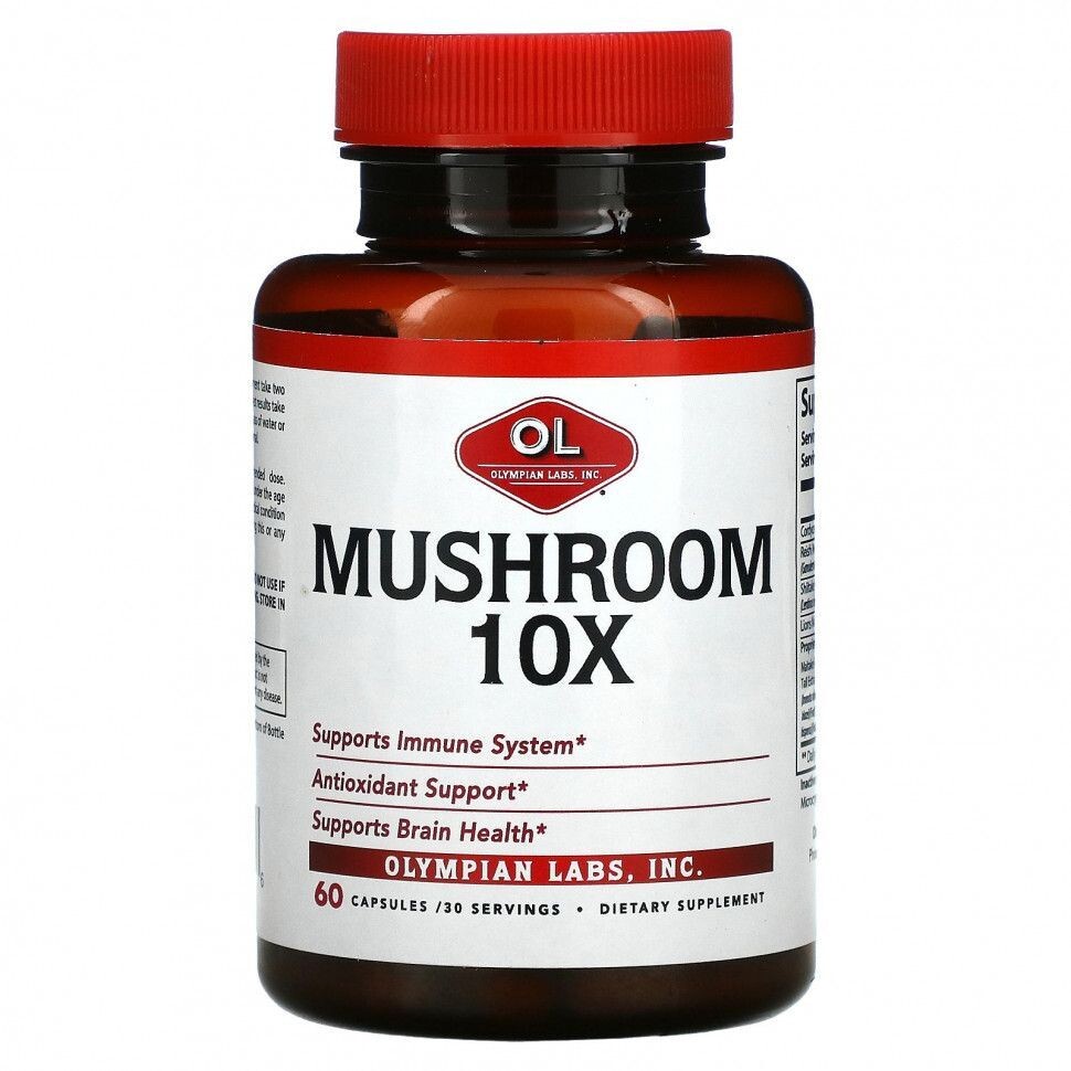 Olympian Labs Mushroom 10X 60 капсул
Olympian Labs Mushroom 10X 60 капсул