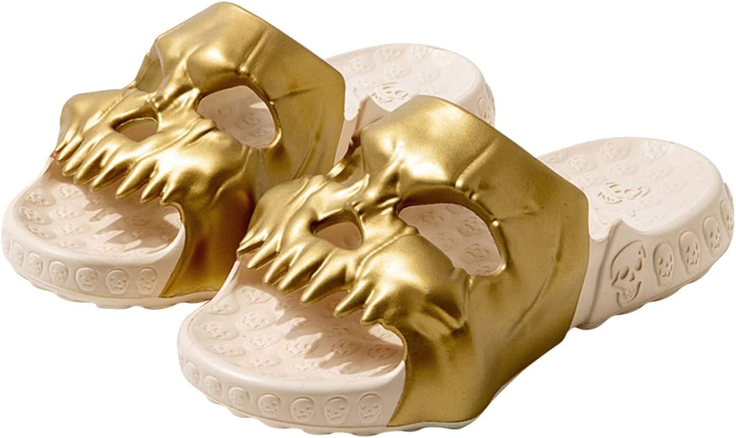 Шлепанцы с рисунком черепа, однополосные, для женщин и мужчин, противоскользящие Spiritch, золотой/хаки
Шлепанцы с рисунком черепа, однополосные, для женщин и мужчин, противоскользящие Spiritch, золотой/хаки