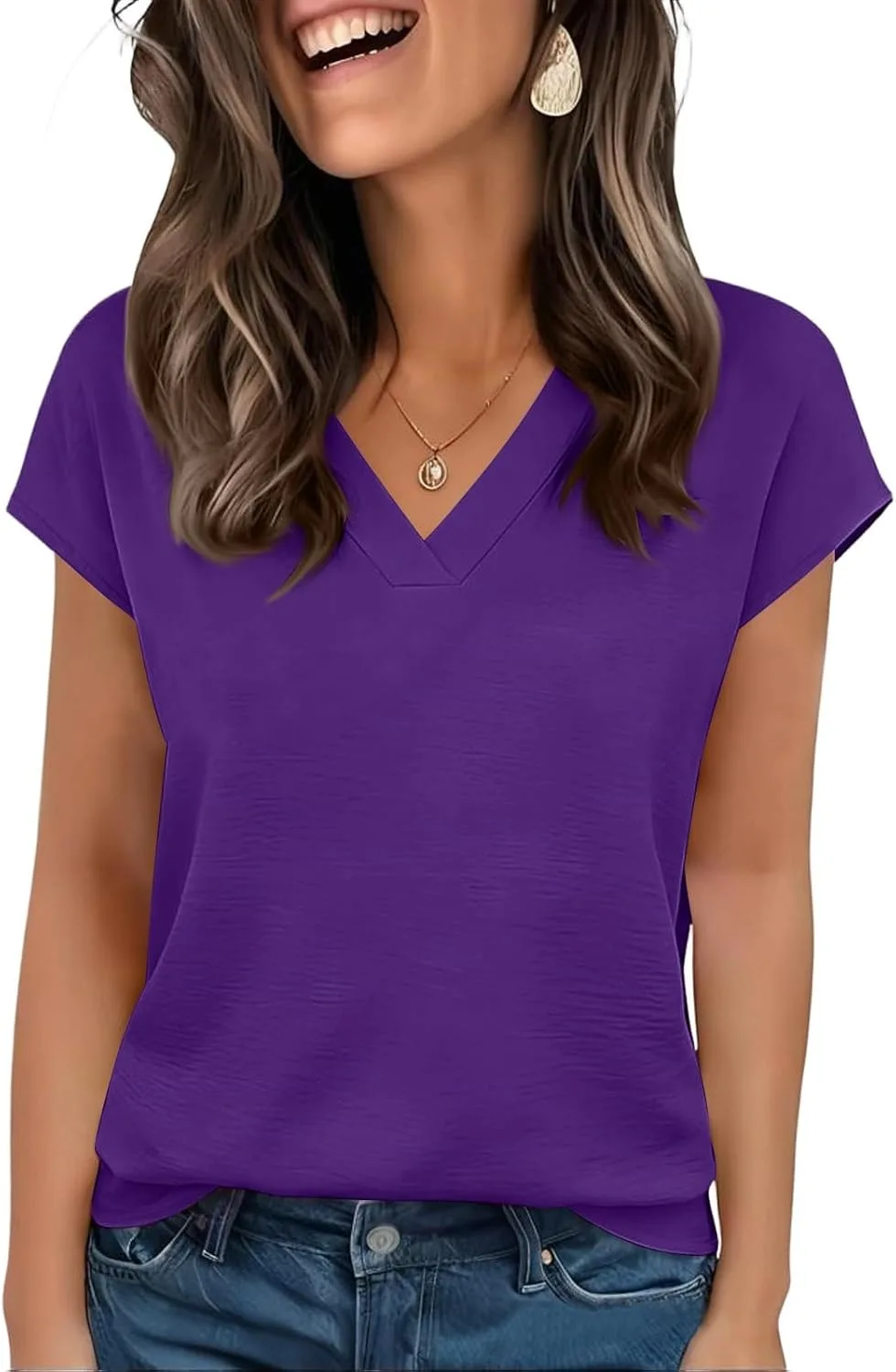 Женская блузка с V-образным вырезом и короткими рукавами AMXYFBK
Женская блузка с V-образным вырезом и короткими рукавами AMXYFBK