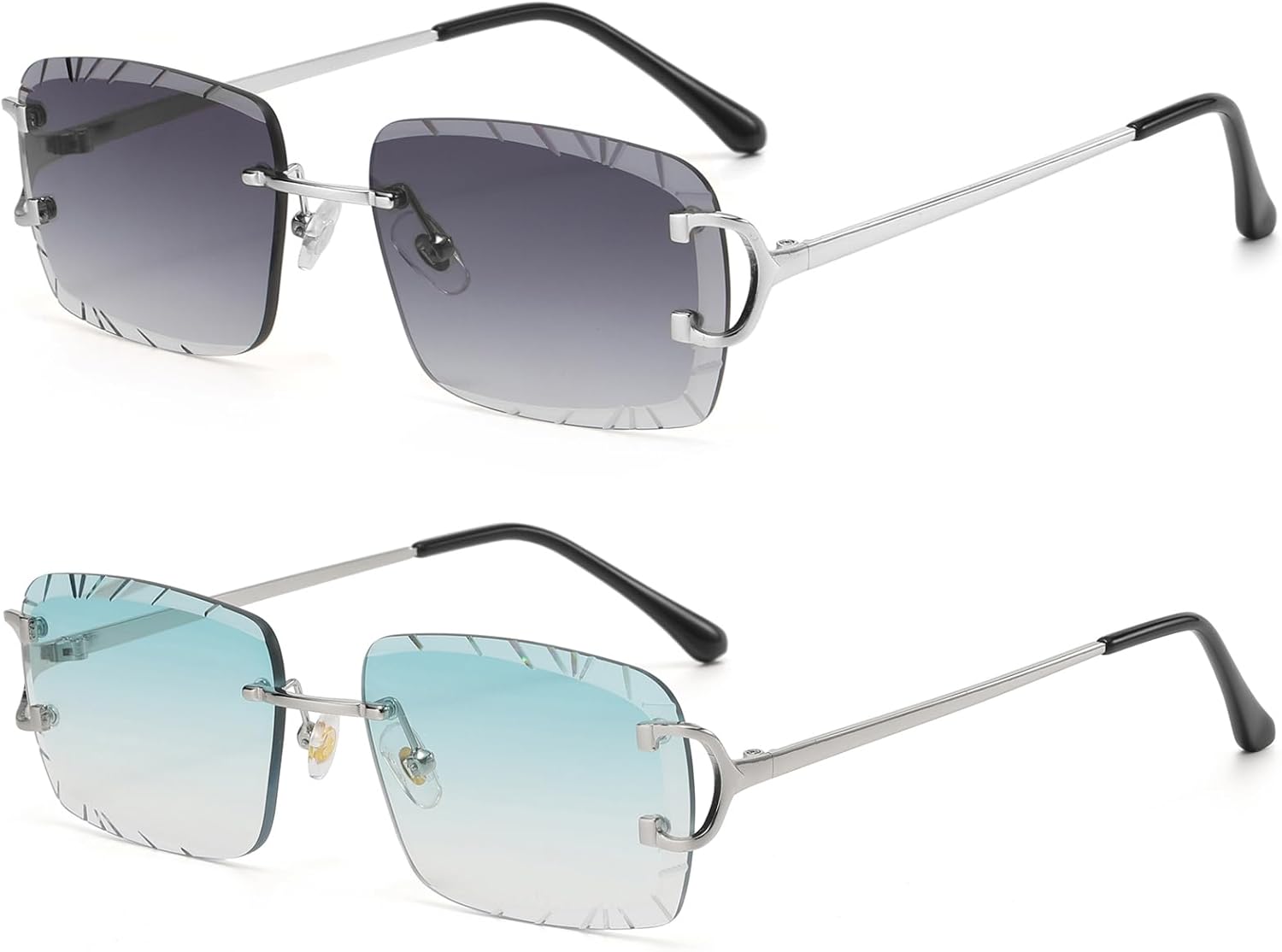 Ретро-солнцезащитные очки без оправы прямоугольной формы для мужчин и женщин, роскошные квадратные очки без оправы, модные, с алмазной огранкой FLJMRAVER, B1* Silver / Gradient Grey + Silver / Gradient Green
Ретро-солнцезащитные очки без оправы прямоугольной формы для мужчин и женщин, роскошные квадратные очки без оправы, модные, с алмазной огранкой FLJMRAVER, B1* Silver / Gradient Grey + Silver / Gradient Green