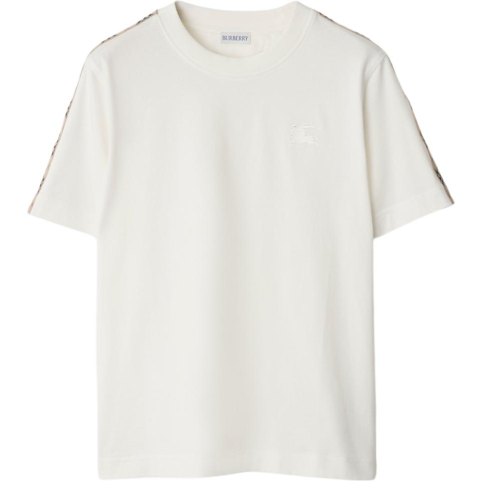 Футболка с клетчатым кантом Burberry, белый
Футболка с клетчатым кантом Burberry, белый