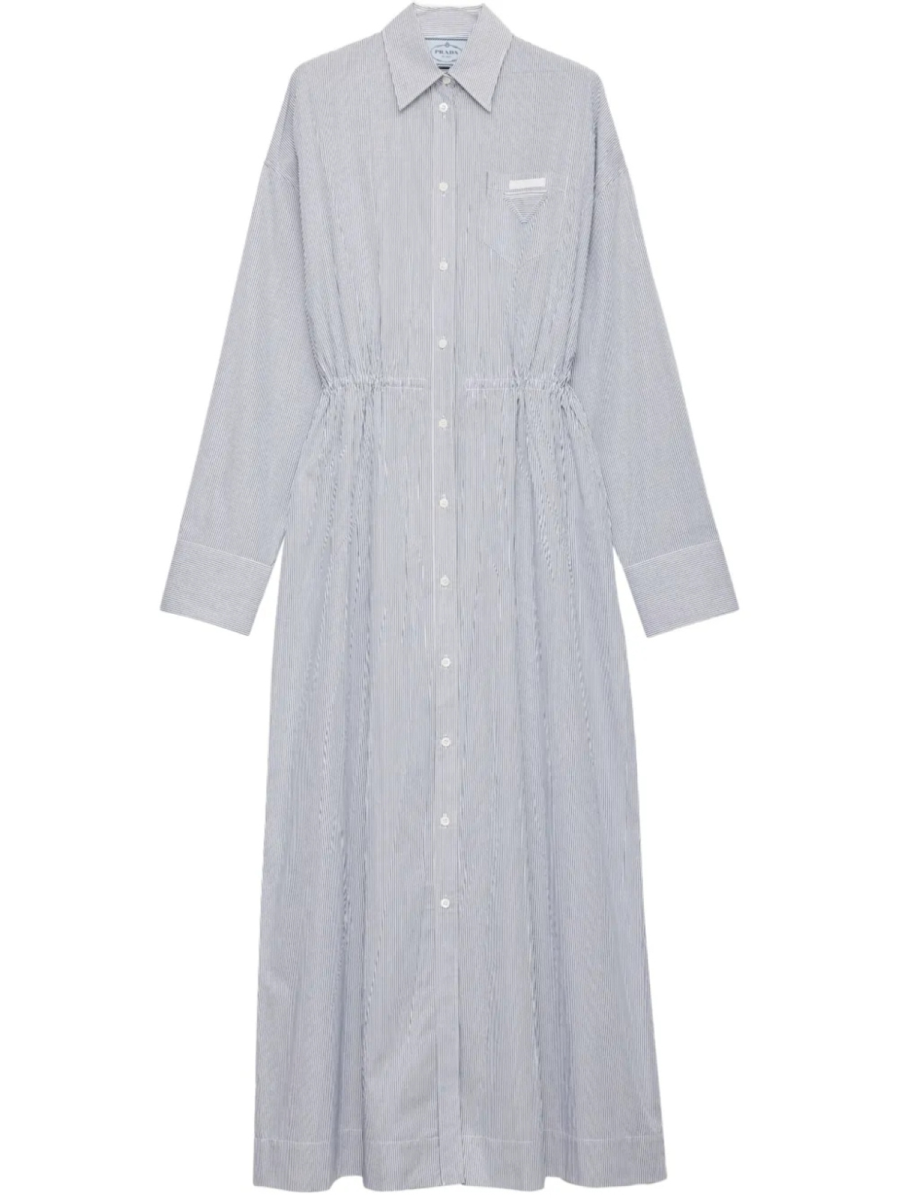 Prada поплиновое платье в полоску, синий
Prada поплиновое платье в полоску, синий