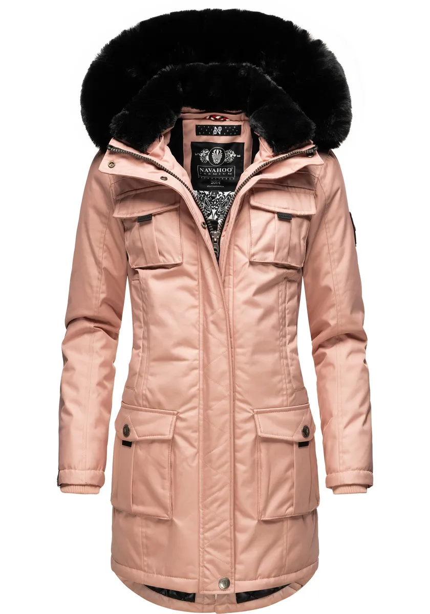 Зимнее пальто Navahoo "Tiniis", парка со съемным капюшоном и дополнительной сумкой для покупок, розовый
