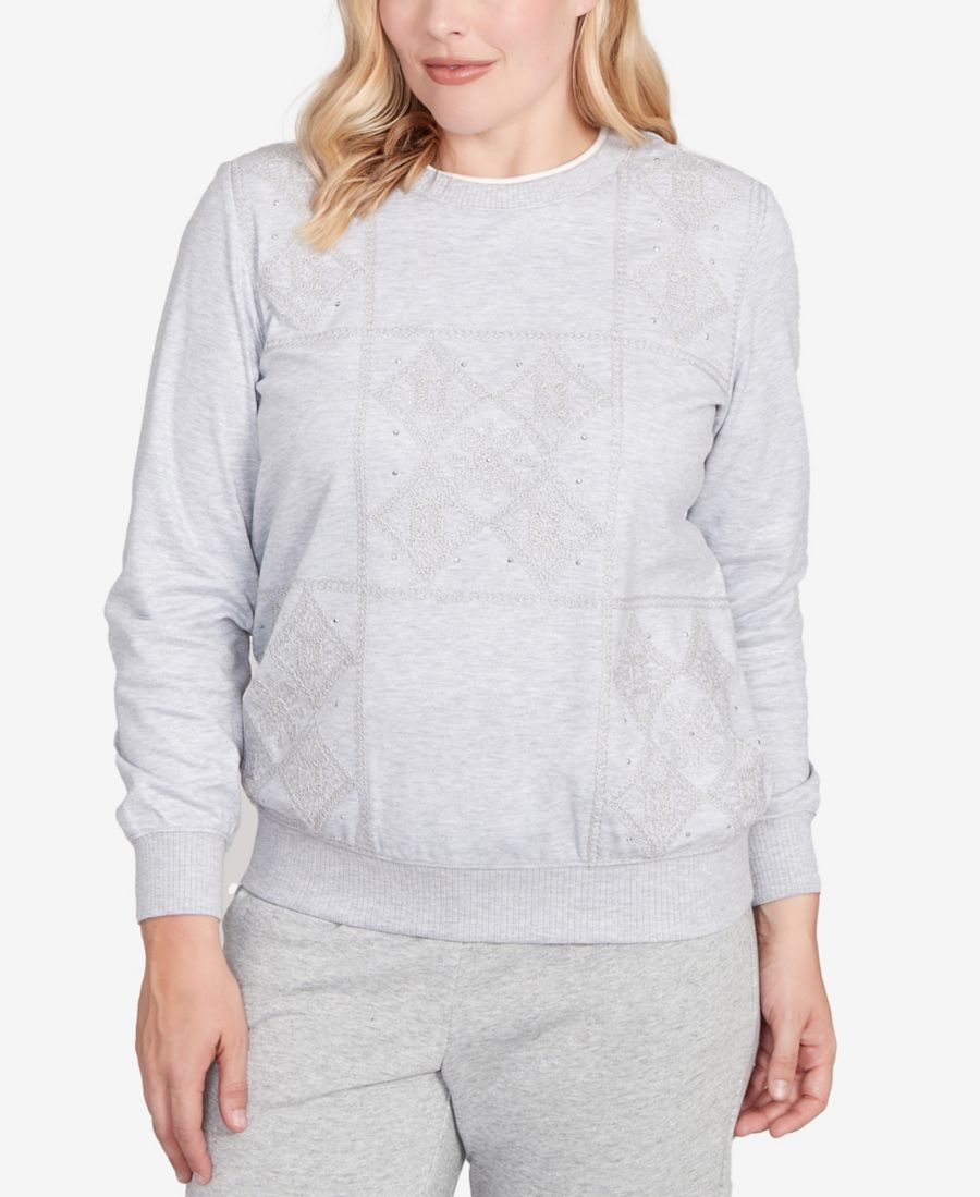 Женская повседневная блузка с длинными рукавами и вышивкой в стиле пэчворк Alfred Dunner, Pearl Heather
Женская повседневная блузка с длинными рукавами и вышивкой в стиле пэчворк Alfred Dunner, Pearl Heather