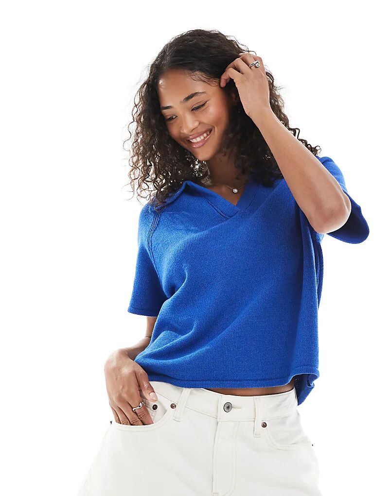 Топ-поло ASOS DESIGN реглан синего цвета
Топ-поло ASOS DESIGN реглан синего цвета