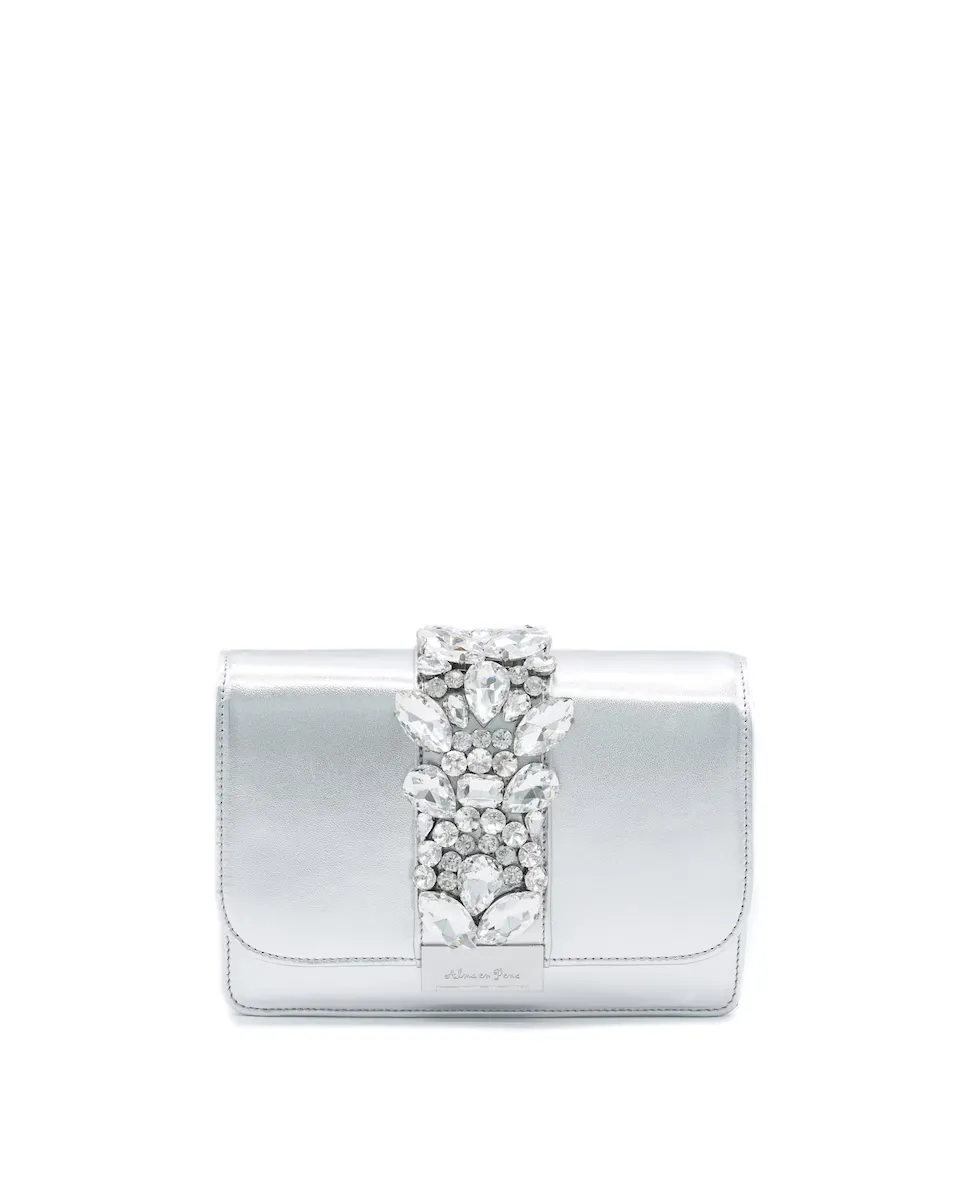 Женская кожаная сумка через плечо с ручкой-цепочкой и стразами Alma en Pena, серебряный, Серебристый, Женская кожаная сумка через плечо с ручкой-цепочкой и стразами Alma en Pena, серебряный 
Женская кожаная сумка через плечо с ручкой-цепочкой и стразами Alma en Pena, серебряный, Серебристый, Женская кожаная сумка через плечо с ручкой-цепочкой и стразами Alma en Pena, серебряный