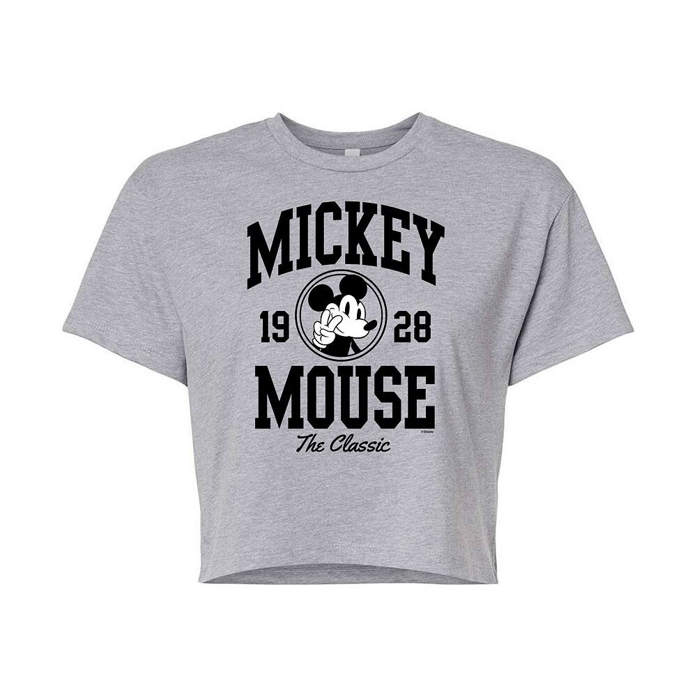 Университетская укороченная футболка с Микки Маусом Disney для юниоров Licensed Character, серый 
Университетская укороченная футболка с Микки Маусом Disney для юниоров Licensed Character, серый