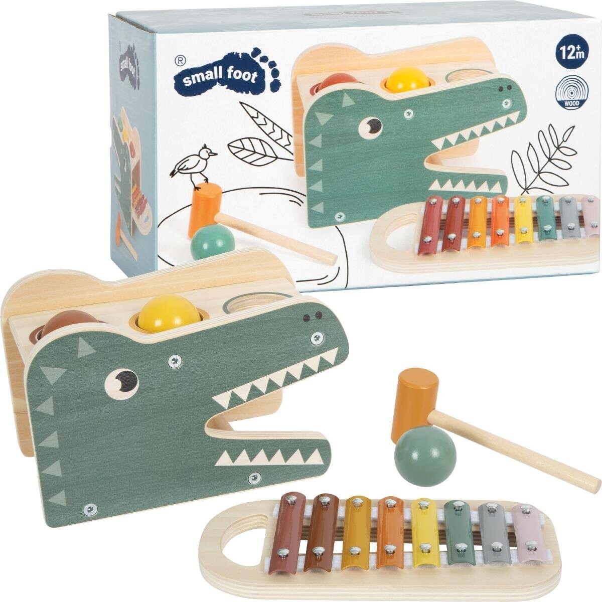 Деревянные тарелки Ксилофон Динозавр Музыкальный инструмент 2в1 Перфоратор с шариками Молоток Молоток small foot
Деревянные тарелки Ксилофон Динозавр Музыкальный инструмент 2в1 Перфоратор с шариками Молоток Молоток small foot