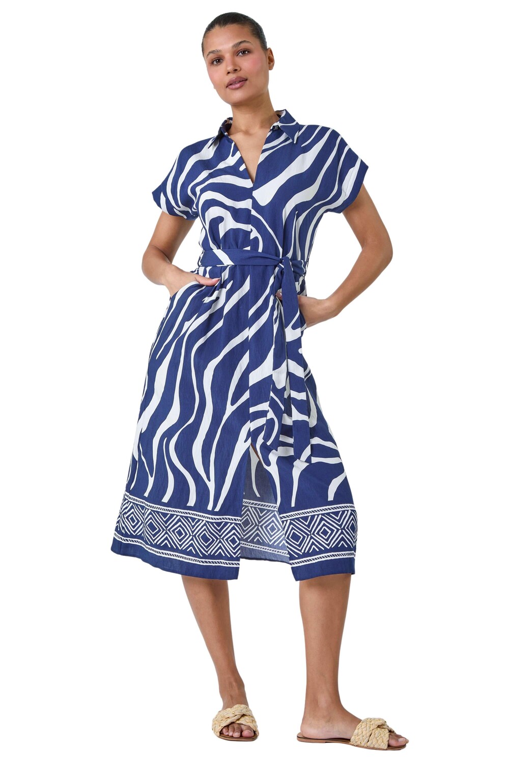 Платье миди с карманами и принтом Animal Border Roman, синий
Платье миди с карманами и принтом Animal Border Roman, синий