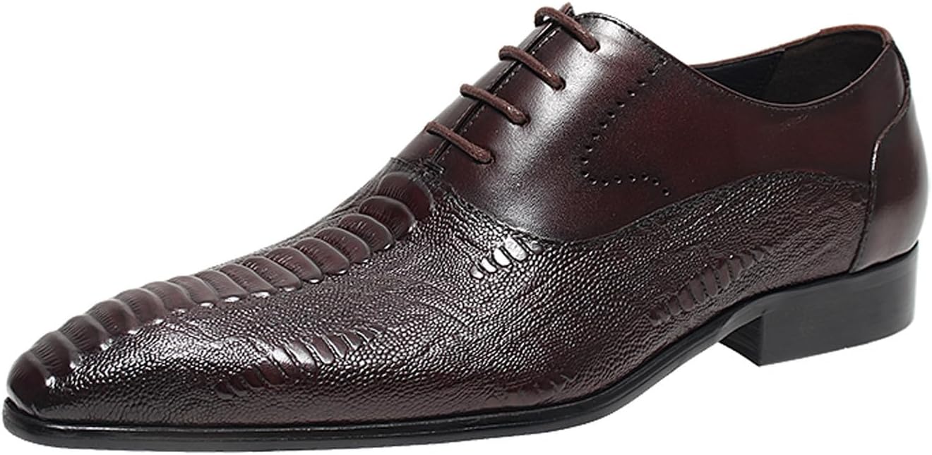 Мужские кожаные оксфорды Santimon - классические закрытые дерби на шнуровке с тиснением под крокодила, противоскользящей подошвой и мягкой стелькой для работы, свадеб и вечеринок, красный
Мужские кожаные оксфорды Santimon - классические закрытые дерби на шнуровке с тиснением под крокодила, противоскользящей подошвой и мягкой стелькой для работы, свадеб и вечеринок, красный