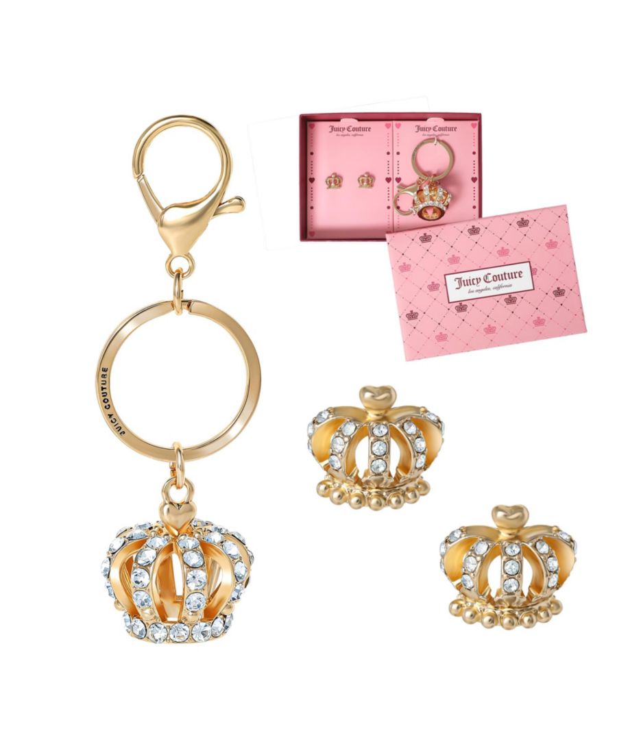 Брелок и серьги в виде короны из хрусталя золотистого цвета Juicy Couture, Gold tone
Брелок и серьги в виде короны из хрусталя золотистого цвета Juicy Couture, Gold tone